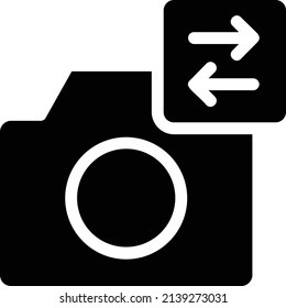 Icono De Cambio De Cámara, Signo Multimedia Y Símbolo Aislado En Fondo Blanco.