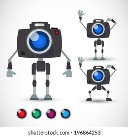 camera character. robot - vector illustration