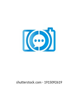 Camera and Chat icon logo template. Vector Eps10