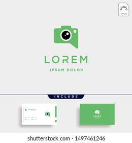 Camera Chat Logo Template Vector Icon Design