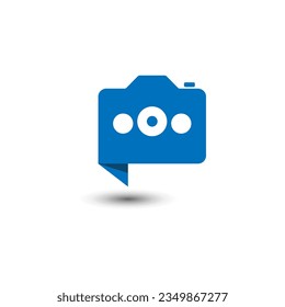 Camera chat talk icon symbol logo vector