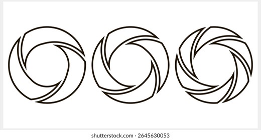 Camera cinema clipart. Circular shutter icon isolated. Video vector stock illustration