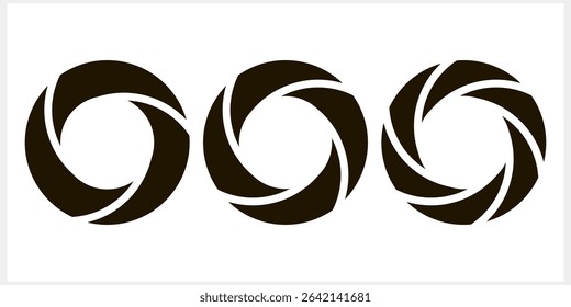 Camera cinema set clipart. Circular designs icon collection isolated. Video vector stock illustration