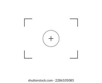 Camera circle focus target vector illustration on white background. Photo camera viewfinder screen.