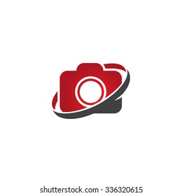 camera circle swoosh icon logo
