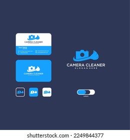 camera cleaner logo design template