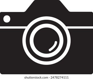 Camera clip art design on plain white transparent isolated background for sign, decal, card, shirt, hoodie, sweatshirt, apparel, tag, mug, icon, poster or badge