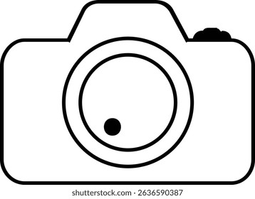 Camera clip art design on plain white transparent isolated background for sign, decal, card, shirt, hoodie, sweatshirt, apparel, tag, mug, icon, poster or badge