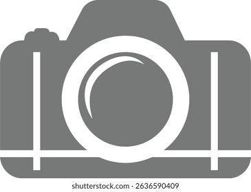 Camera clip art design on plain white transparent isolated background for sign, decal, card, shirt, hoodie, sweatshirt, apparel, tag, mug, icon, poster or badge
