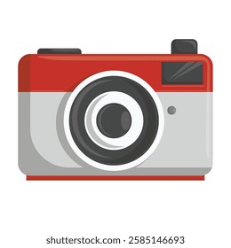 Camera clip art, clip art camera, vintage camera icon vector, flat design illustration, isolated on white background