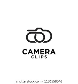 camera clips logo idea icon design vector
