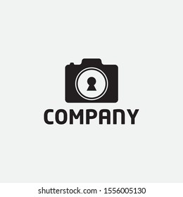 Camera clock logo design template vector illustrator