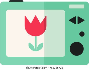 Camera in close up mode icon or symbol.