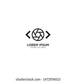 Camera code design vector, photography simple vector