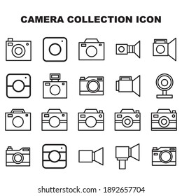 CAMERA COLLECTION ICON, WHITE COLOR BACKGROUND