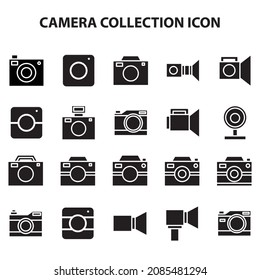 CAMERA COLLECTION ICON, WHITE COLOR BACKGROUND
