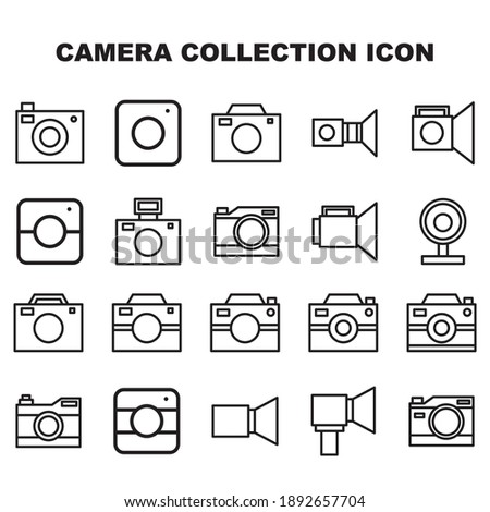 CAMERA COLLECTION ICON, WHITE COLOR BACKGROUND