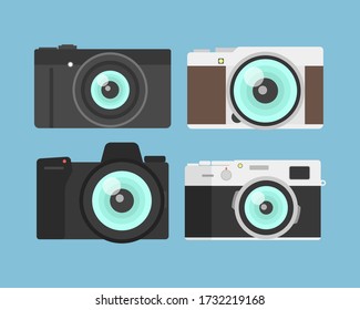  Diseño plano de cámara, conjunto de vectores de iconos, imágenes de diseño creativas