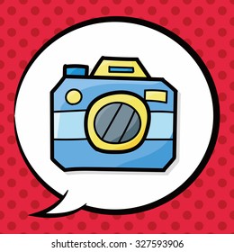 camera color doodle, speech bubble