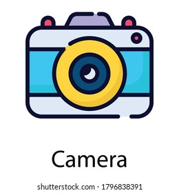 camera color line icon isolated on white background