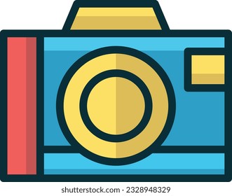 Camera Color Line Icon - Einzelbild, Vektorgrafik
