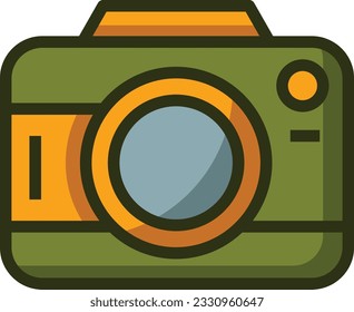 Camera Color Line Icon - Single Icon, Vector