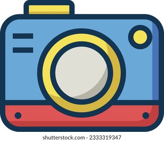 Icono de la línea de color de la cámara - Icono único, vector
