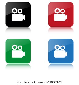 Camera  - color vector icon  with shadow