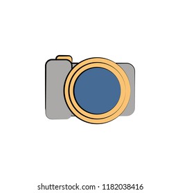 camera colored icon. Element of birthday icon for mobile concept and web apps. Color camera icon can be used for web and mobile on white background