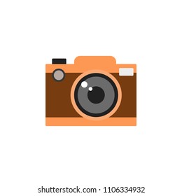 camera colored illustration. Element of camping icon for mobile concept and web apps. Flat design camera colored illustration can be used for web and mobile. Premium icon on white background