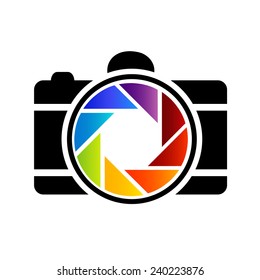 Camera with colorful aperture