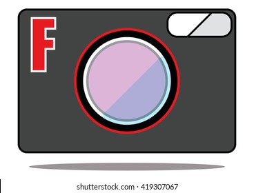 Camera colorful flat style illustration