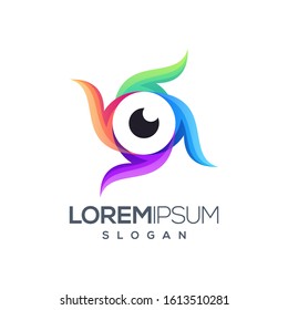 camera colorful gradient logo design