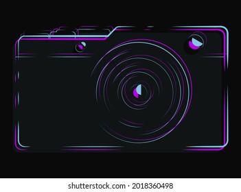 Camera colorful Icon design, image on clothes, vector image