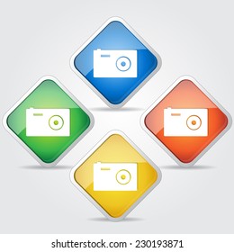 Camera Colorful Vector Icon Design