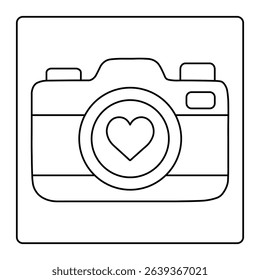 Camera Coloring Page – Simple Line Art for Kids