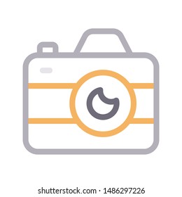 camera colour line vector icon