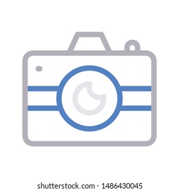 camera colour line vector icon