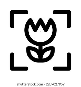 camera composition frame icon, outline style, editable vector