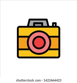 Camera, Computer, Digital, Technology  Flat Color Icon. Vector icon banner Template