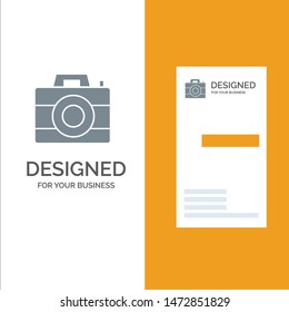 Camera, Computer, Digital, Technology Grey Logo Design and Business Card Template