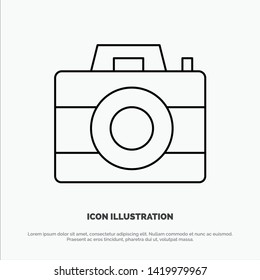 Camera, Computer, Digital, Technology Line Icon Vector