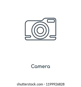 Camera concept line icon. Linear Camera concept outline symbol design. This simple element illustration can be used for web and mobile UI/UX.