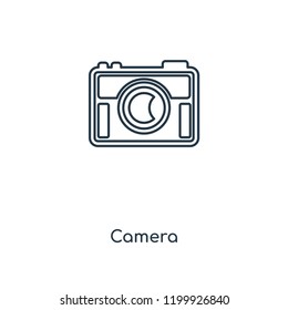 Camera concept line icon. Linear Camera concept outline symbol design. This simple element illustration can be used for web and mobile UI/UX.