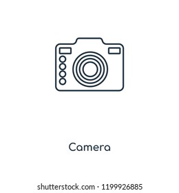 Camera concept line icon. Linear Camera concept outline symbol design. This simple element illustration can be used for web and mobile UI/UX.