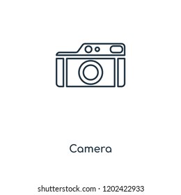 Camera concept line icon. Linear Camera concept outline symbol design. This simple element illustration can be used for web and mobile UI/UX.
