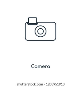 Camera concept line icon. Linear Camera concept outline symbol design. This simple element illustration can be used for web and mobile UI/UX.