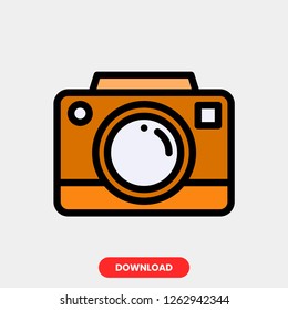 Camera concept line icon. Simple element illustration. Camera photo concept outline symbol design. Can be used for web and mobile UI/UX. Modern vector style. Modern vector style. 