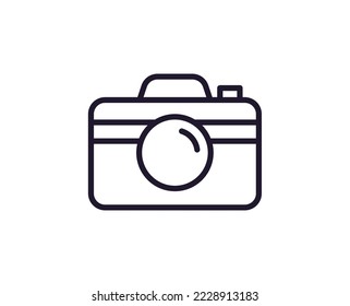 El concepto de cámara. Pictograma de infarto único editable de primera calidad perfecto para logotipos, aplicaciones móviles, tiendas en línea y sitios web. Símbolo vector aislado en fondo blanco. 