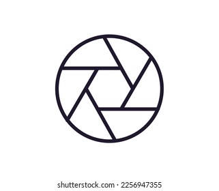 Camera concept. Single premium editable stroke pictogram perfect for logos, mobile apps, online shops and web sites. Vector symbol isolated on white background. 